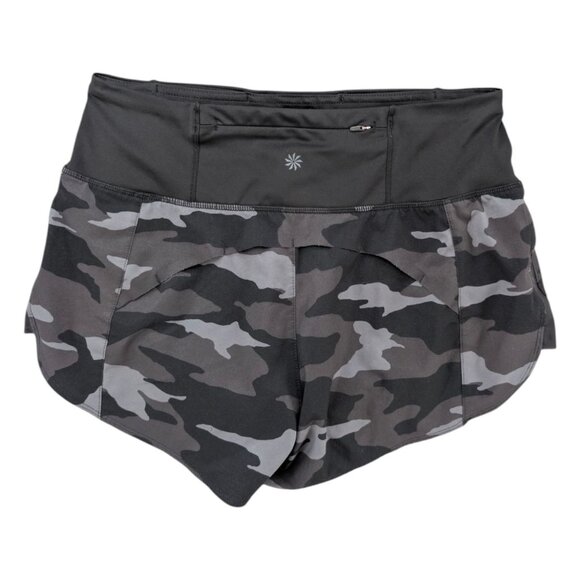 Athleta Running Free Shorts Womens Black Grey Camouflage Lined Athletic Size XS - Picture 2 of 11